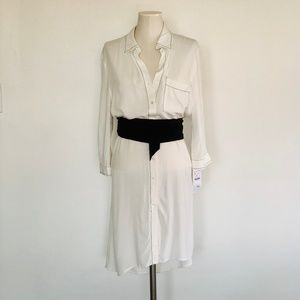 NWT Zara White Shirtdress with Belt - Size S